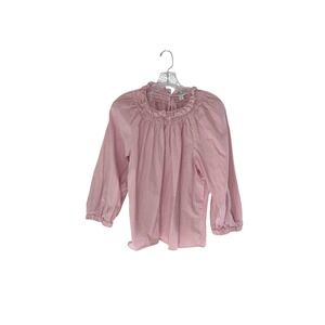 J.Crew Cotton Poplin Smocked Top Washed Peony Ivory Women's Striped Medium